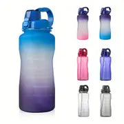 Motivational 64oz Water Bottle with Time Marker & Straw