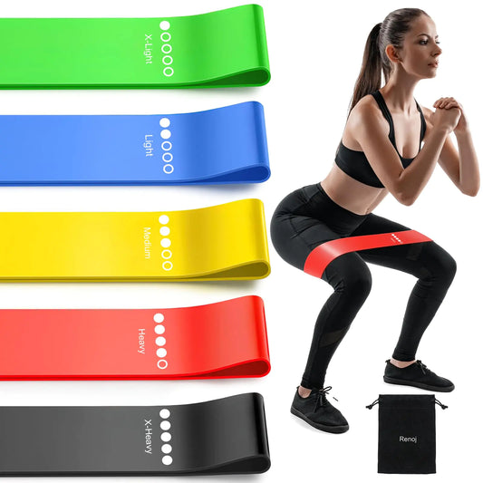 Resistance Bands Exercise Workout Bands for Women and Men 5 Set of Stretch Bands for Booty (Colorful)