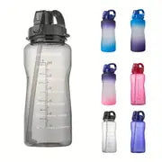 Motivational 64oz Water Bottle with Time Marker & Straw